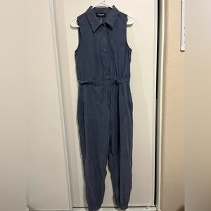 Womens Sz L KITTENISH  Navy Blue Jumper/Romper Short Sleeve